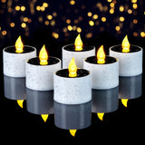 Homemory Solar Candles Outdoor Waterproof, Dusk to Dawn Outdoor Lighting, Reusable LED Tea Light Candles for Lantern Garden Camping and Home Decor, 2.3''x2'', Pack of 6