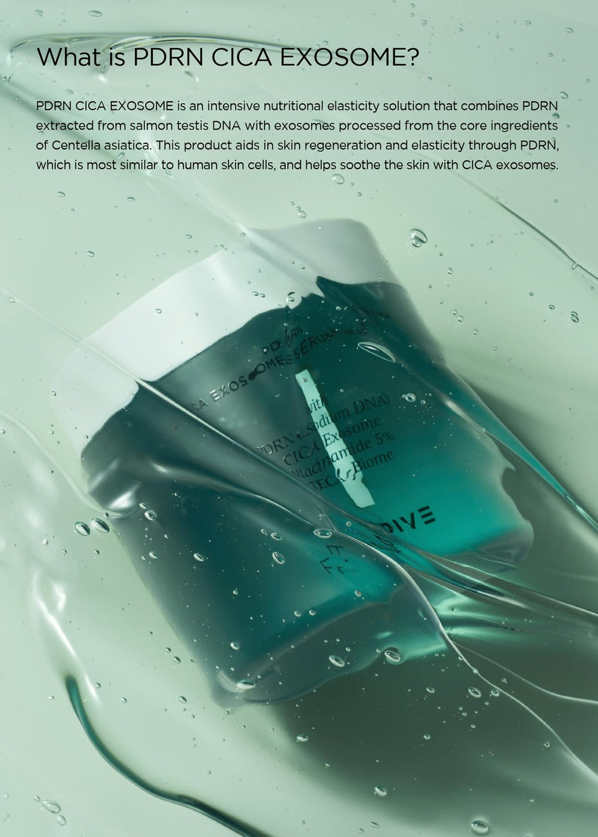 FINDIVE OFFICIAL PDRN CICA Exosome Serum in Mask, PDRN (Sodium DNA) 5,000ppm, Cica Exosome 1,000ppm, Marin Collagen, Soothes, Regenerates Skin, 6.76fl.oz