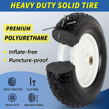 GICOOL 16" Solid Wheelbarrow Tire, 4.80/4.00-8" Flat-Free Tire and Wheel, 6" Centered Hub, 5/8" Axle Bore Hole for Wheel Barrow Garden Utility Cart Replacement