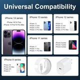 iPhone 14 13 12 11 Charger Fast Charging 20W USB C Charger Type C Charger Fast Charging Block with 10FT Long USB C to Lightning Cable for iPhone 14/13/12/12 Pro Max/11/Xs Max/XR/X,AirPods Pro,2 Pack