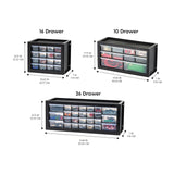 IRIS USA 26-Drawer Teacher Toolbox, Made in USA, Stackable Plastic Storage Drawers for Crafts, Stickers, Crayons, Markers, Beads, Hardware, Building Bricks, Organizer Cabinet, Garage Storage, Black