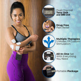 Roscoe Medical TENS Unit and EMS Muscle Stimulator, Twin Stim - OTC TENS Machine for Back Pain Relief, Lower Back Pain Relief, Neck Pain, or Sciatica Pain Relief, Clinical Strength Stim Machine
