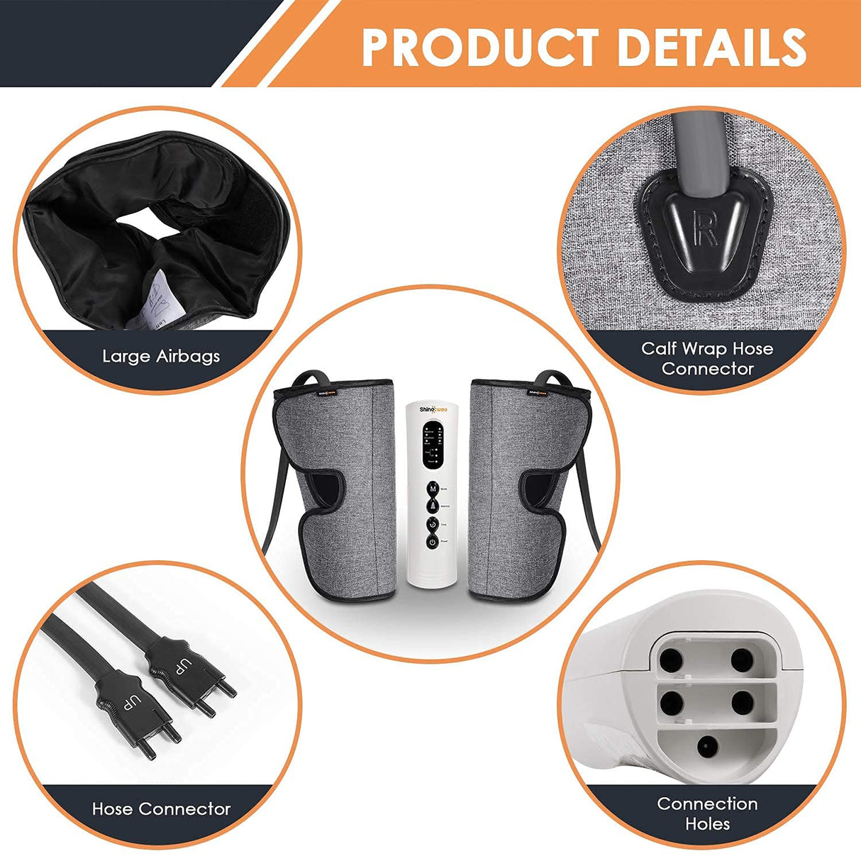 SHINE WELL Calf Massager for Circulation, Leg Compression Massager for Circulation with 3 Modes 3 Intensities 2 Timing, for Restless Legs Syndrome Relief, FSA HSA Eligible