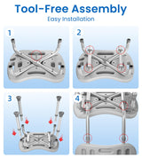 HOMLAND Shower Chair for Inside Shower with Removable Back, FSA/HSA Eligible Adjustable Height, Non-Slip Heavy Duty Bath Chair for Bathtub, 350 lbs Shower Seat for Elderly and Disabled, Grey