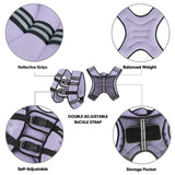 APEXUP Weighted Vest with 5lbs/10lbs/15lbs/20lbs/25lbs/30lbs Weights and Reflective Stripe, Weight Vest Men Women for Workout, Strength Training, Running (Pastel Purple, 15lbs)