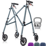 Vive Mobility Lightweight Walker for Seniors - Narrow, Folding Walker w/Wheels for Small & Tight Spaces - Light Weight for Balance, Compact Doorways, Foldable - Portable & Collapsible for Travel
