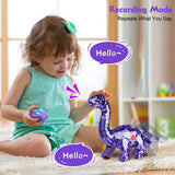 Koonie Sequins Dinosaur for Girls, 2 Year Old Girl Gifts, Purple Dinosaur Remote Control Reversible Sequins Dinosaur Can Repeat Walk Roar Sing, Christmas Birthday Gifts for 2-7 Years Old Kids Toddler