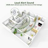 Water Leak Detector Sensor Alarm: Home Water Flooding Monitor Smart Sink Overflow Monitoring Adjustable Wet Moisture Alert Pipe Leakage Drip Detection Warning for Basement Floor 3Pack