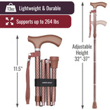 Switch Sticks Folding Walking Cane For Women & Men - Adjustable 32-37 In, Lightweight With Ergonomic Wood Handle, Slip-Resistant Rubber Tip Supports 264 Lbs - Canes For Women For Stability (FSA/HSA)