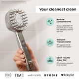 Canopy Handheld Filtered Shower Head & Scalp Massager - High Pressure Shower Head Filter for Hard Water - Shower Filter To Remove Impurities for Healthier Scalp, Skin & Hair - Hair Growth - Nickel