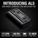 NOCO Air AL5: Cordless Tire Inflator – Portable Rechargeable Air Compressor with USB-C – 17 LPM Inflates 0–40 PSI in 7 Minutes – Digital Gauge + Auto-Shutoff – For Tires up to 31-Inches