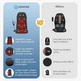 COMFIER Massage Seat Cushion Back Massager with Heat,10 Motors Vibration Chair Pad（Not Shiatsu,Rolling Massage,Chair Massager for Office/Home(Not for Car)