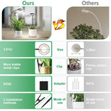 Xuligron Plant Lights for Indoor Growing, 144 LED Full Spectrum Grow Light with Clip 3 Pack, Black Halo Indoor Plant Light 2 Installation Options with 6/12/16H Timer, 5 Dimmable, 3 Modes