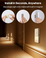 GOODEA Rechargeable Motion Sensor Night Lights for Stairs, Magnetic Stair Lights Indoor, Warm Dimmable Night Light for Hallway,Bathroom,Bedroom,Closet(4 Pack)