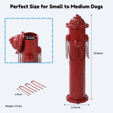 CaliDecor Fire Hydrant for Dogs to Pee On, 24" Metal Dog Fake Fire Hydrant Pee Post Red for Outdoor Training, Pee Pole with Ground Stakes, Fillable Base for Yard, Garden, Patio