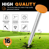 Silkfly 8 Pcs 6.7 Inch Survey Stakes Property Line Markers Low Profile Heavy Duty Hi-vis Orange Stakes Building Line Marker for Garden Lawn Landscape Edging Weed Barriers