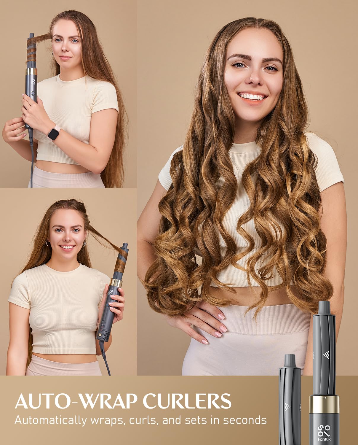 Fanttik C8 Nano 3.7V Cordless Electric Scissors & FanttikSolo 6 in 1 AirWave Air Auto Wrap Styler