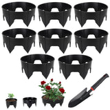 24PCS Planting Grow Rings with Shovel, Diameter Range 8.3-15.7in Adjustable Round Plant Support Garden Circle Ring for Watering Planting Edging Border Ring for Vegetables (24, Black)