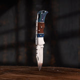 Personalized Folding Knife - Damascus Olive-Brown Pocket Knife, Custom Gift for Husband, Boyfriend, Dad, Son, Groomsmen, Perfect for Birthday, Anniversary, Father’s Day, Christmas Gift