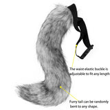 Adolala Faux Fur Fox Tail Cat Wolf Set Plush Mask Fluffy Paw Gloves Halloween Christmas Party for Women