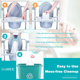 OUMEE Commode Liners with Absorbent Pads, 90 Bedside Commode Liners and 90 Pads for Commode Bucket, Disposable Commode Bags for Adults, Portable Leak-Proof Potty Chair Liners