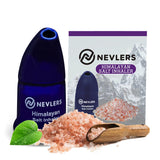 Nevlers Navy Blue Himalayan Salt Inhaler w/ 6 Oz Coarse Pink Himalayan Sea Salt | Ceramic Portable Himalayan Pink Salt Inhaler for Lungs & Nose | Homeopathic Natural Asthma Relief Smelling Salts