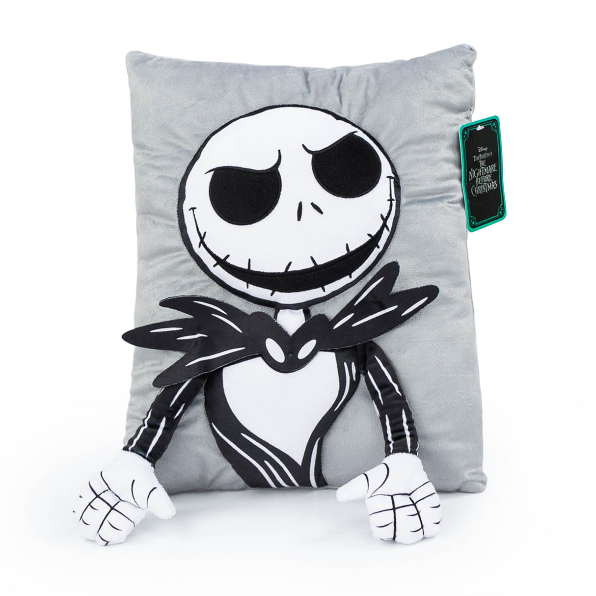 Jay Franco Disney Nightmare Before Christmas Jack 3D Snuggle Plush Pillow - Super Soft Skeleton Pillow - Measures 15 Inches