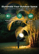 Halloween Spotlights Outdoor, 120V Plug-in Christmas Spot Light, 5000K LED Landscape Lighting with 5 Color Lenses (Red Green Blue Purple Yellow), IP67 Waterproof, 2 Pack