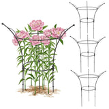 HEYTIMI 4 Pack Peony Cages and Supports Cages 13" D x 22.8" H Heavy Duty Metal Support Frame for Peonies & Roses Natural Bouquet Shape Garden Stakes for Outdoor Plants Flowers Ornamental (Black)