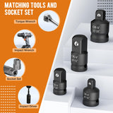 WYBENZ 6PCS Impact Socket Adapter and Reducer Set, 1/4" 3/8" 1/2" 3/4" Impact Adapter Set with Storage Case, Impact Driver & Wrench Conversion Kit Socket Reducer Set Mechanic tools