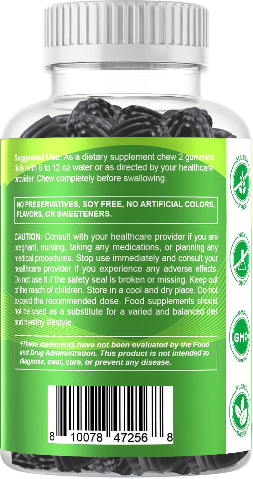 Vitamatic 2 Packs Sugar Free Moringa Gummies- 10000 mg Equivalent Per Serving (from 50:1 Extract 200 mg)- Complete Green Superfood 20X Extract - 60 Pectin Based Gummies