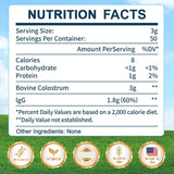 KEDISOM Grass-Fed Bovine Colostrum Supplement Powder - 60% High IgG 3000 mg for Gut Health, Immune Support - Easy to Mix Natural Liposomal Colostrum Superfood, Unflavored, 50 Servings