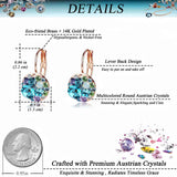 EVEVIC Austrian Crystal Round Cluster Leverback Drop Earrings for Women