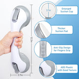 Dotday 12 Inch Suction Grab Bars for Bathtubs and Showers, 2 Pack Shower Handles for Elderly, Shower Grab Bars for Seniors, Handicap Shower Bars Shower Safety Bars for Bathroom Bathtubs Toilet - Grey