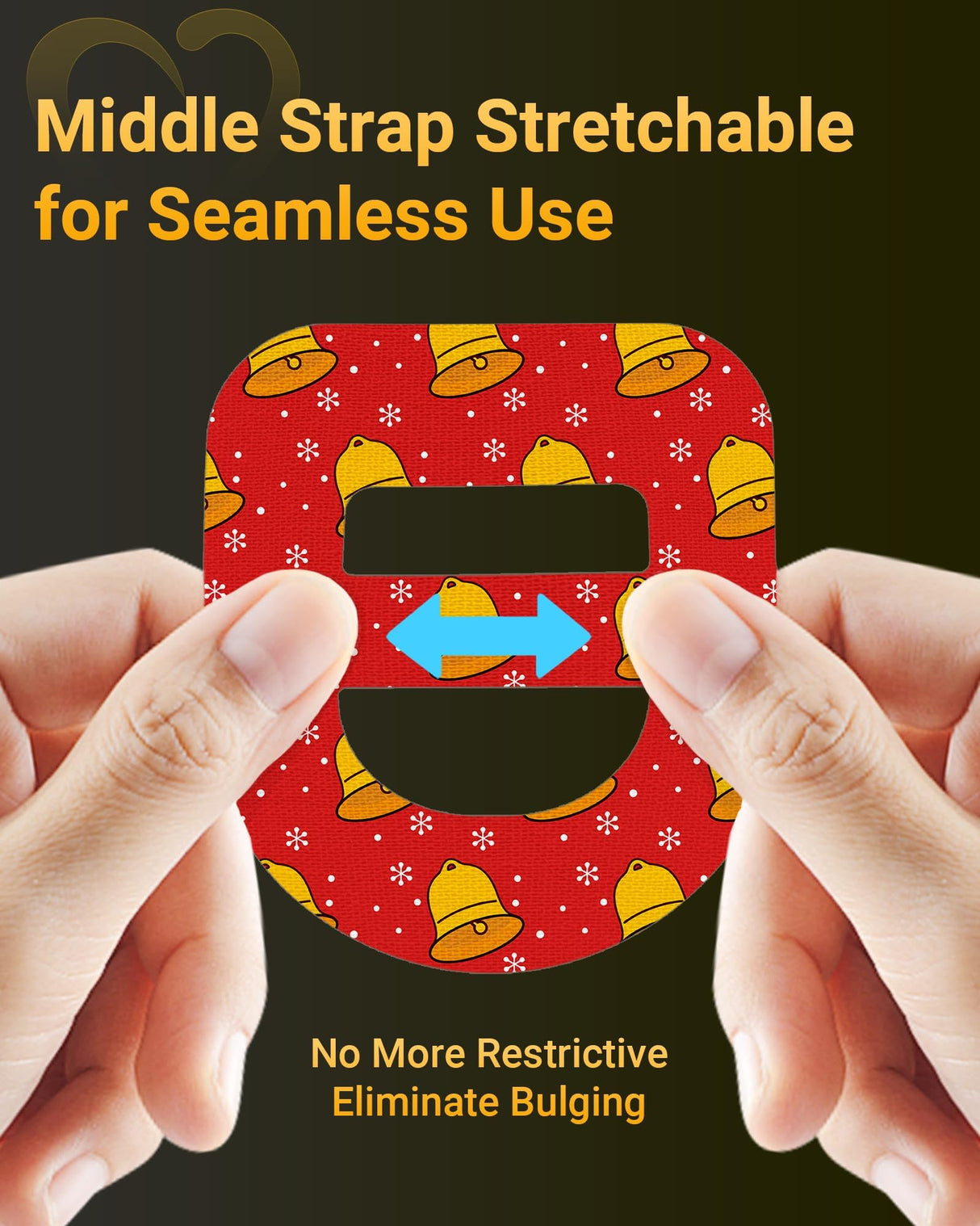 Omnipod 5 Adhesive Patches Waterproof, Amolyfe 20 Pack Omnipod Overpatches with Stretchable Strap, Breathable, Long-Lasting Medical Adhesive, Premium Hinged Tin (Christmas)