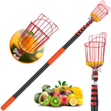 ACTREY 26FT Reach Fruit Picker Pole with Basket Telescoping,Apple Picker