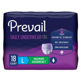 Prevail Maximum Absorbency Incontinence Underwear for Women, Large, 18 Count