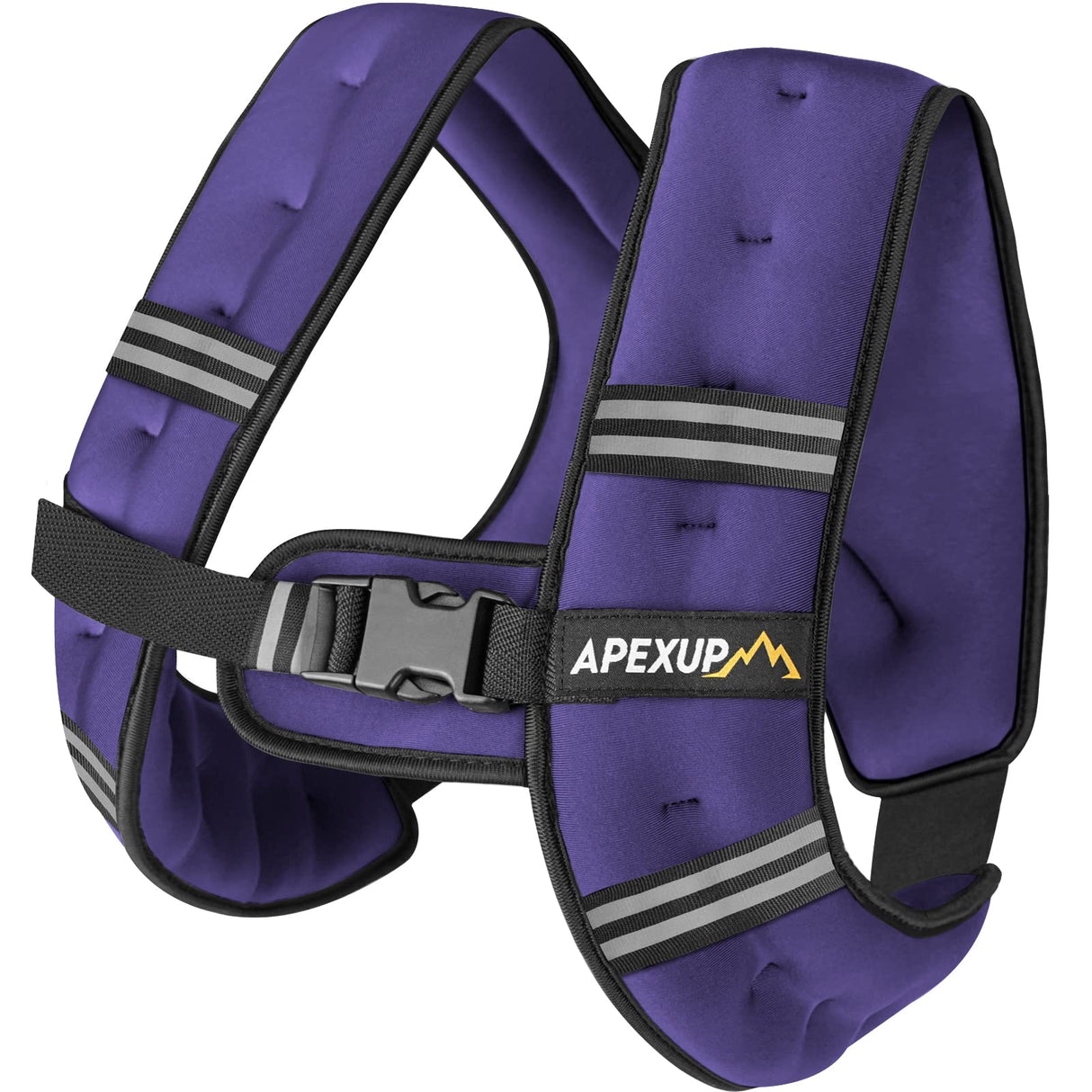 APEXUP Weighted Vest with 5lbs/10lbs/15lbs/20lbs/25lbs/30lbs Weights and Reflective Stripe, Weight Vest Men Women for Workout, Strength Training, Running (Purple, 5lbs)
