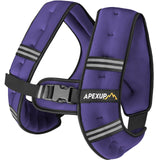 APEXUP Weighted Vest with 5lbs/10lbs/15lbs/20lbs/25lbs/30lbs Weights and Reflective Stripe, Weight Vest Men Women for Workout, Strength Training, Running (Purple, 5lbs)
