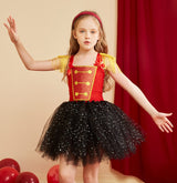 Tutu Dreams Christmas Circus Costume for Girls Kids America Drum Majorette Dress with Ringmaster Hat Carnival Pageant