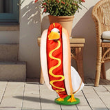 JcHrmers Hot Dog Goose Outfits Hotdog Porch Goose Clothes, Fits 23" Cement Plastic Goose Statue for Outdoor Garden Yard Patio Art Decoration