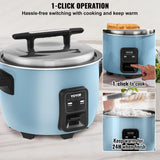 VEVOR Commercial Rice Cooker, 50-Cup Rice Cooker, 10.57 Qt / 10 Liter Large Rice Cooker and Warmer with Nonstick Inner Pot, Fast Cooking and 24-Hour Keep Warm, with Rice Cup and Paddle, for Restaurant