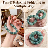 Kingdder Fidget Bodhi Seed Bracelet Women Anxiety Bead Bracelet Meditation Healing Stretch Stress Relief Gift for Adult Men(4 Pcs,Classic Color)