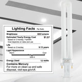 (Pack of 4) 13W CFL Light Bulbs – Single Tube, 2-Pin GX23 Base, 5000K Bright White – Compatible with Sylvania CF13DS/850, Philips PL-S 13W/850, GE F13BX/850