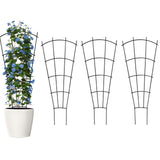 Thealyn 43" Tall Metal Plant Trellis Climbing Plant Support, 4 Pack Black
