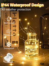 4 Pack 100 LED Fairy Lights Battery Operated with Remote, 33FT Waterproof Twinkle Lights with Timer & 8 Modes, Fairy String Lights Outdoor Indoor for Bedroom St Patrick's Day Decor (Green)