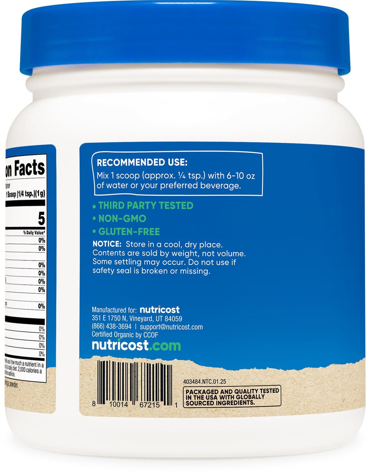 Nutricost Organic Moringa Powder 1LB (16oz) - Gluten Free, Non-GMO, Vegetarian Friendly