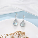 Odinstone Sterling Silver Earrings Tree of Life Moonstone Earring for Women