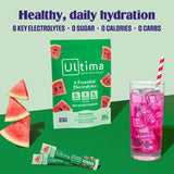 Ultima Replenisher Daily Electrolyte Powder Drink Mix – Sugar Free – Watermelon, 20 Stickpacks – Hydration Packets with 6 Electrolytes and Trace Minerals – Keto Friendly, Vegan, Non-GMO