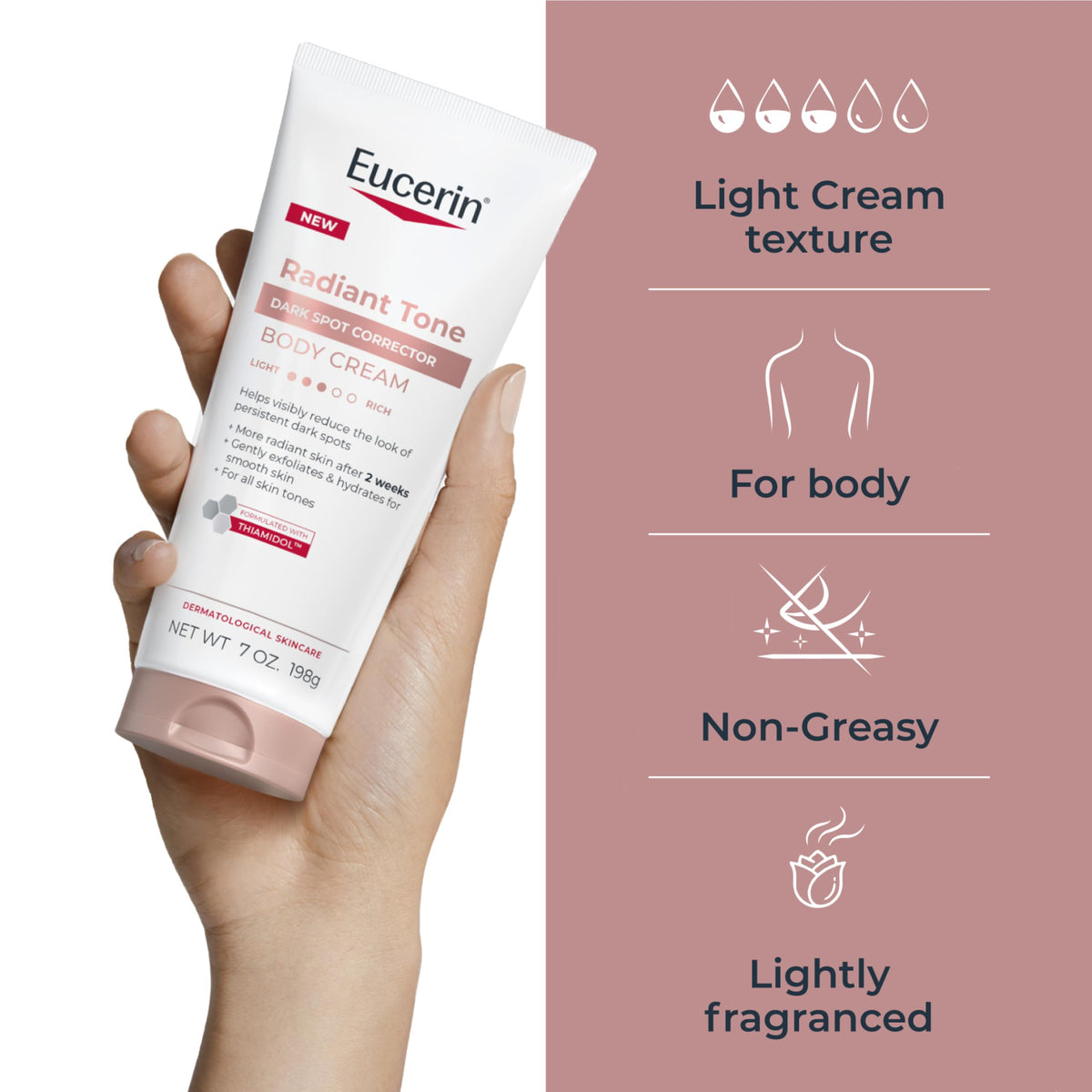 Eucerin Radiant Tone Dark Spot Corrector Body Cream, 7 OZ